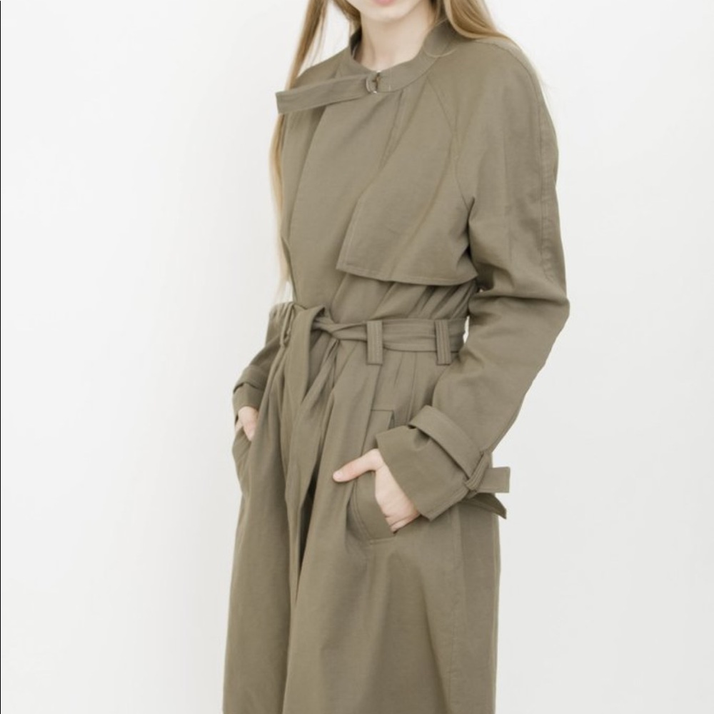 A.L.C. Ethan trench coat in khaki 4 Green